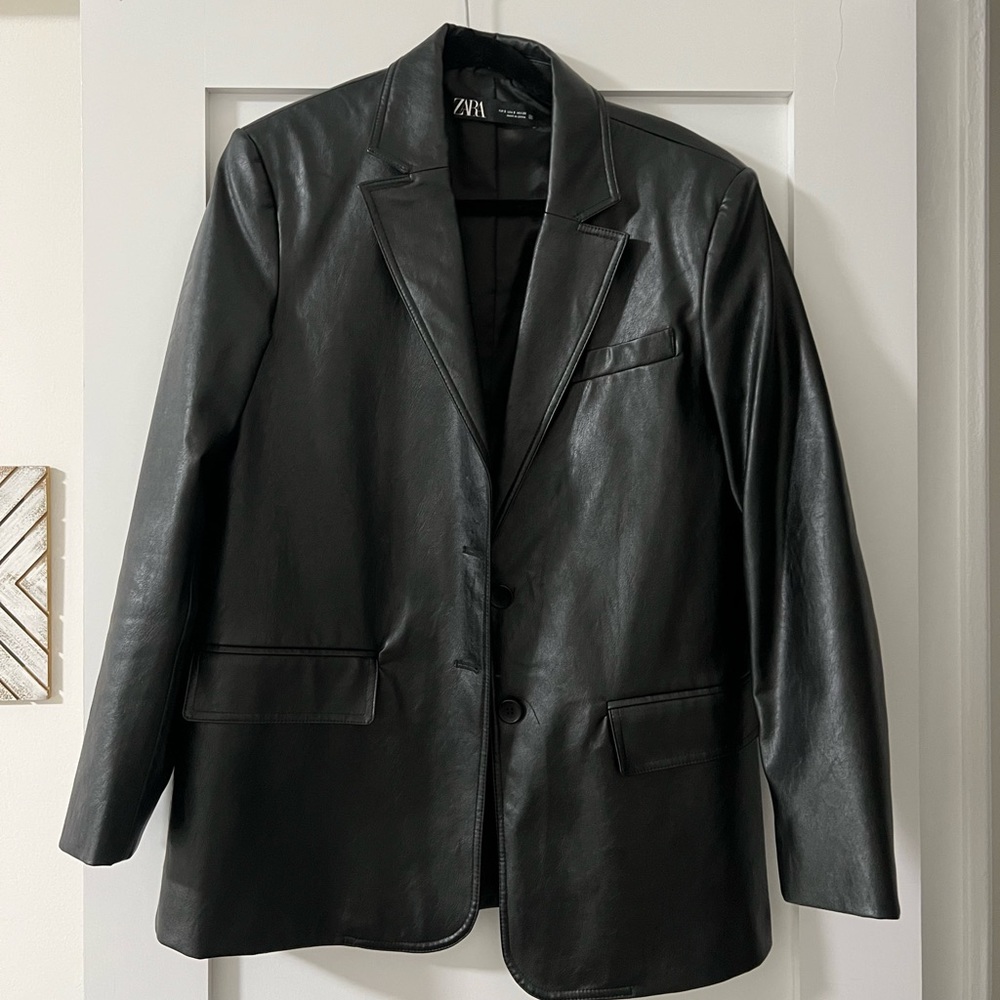 Zara Leather Blazer